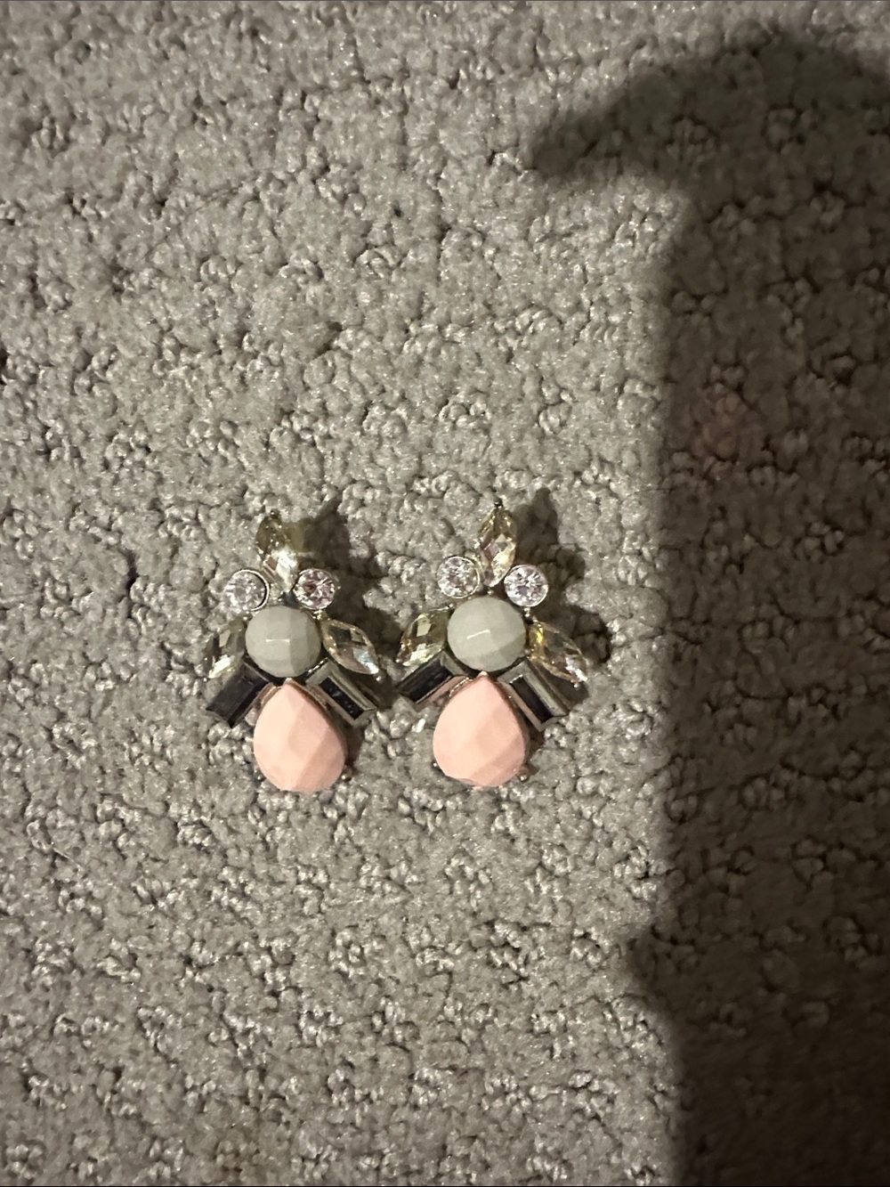 Statement Pink Teardrop Crystal Cluster Earrings - Unknown Brand